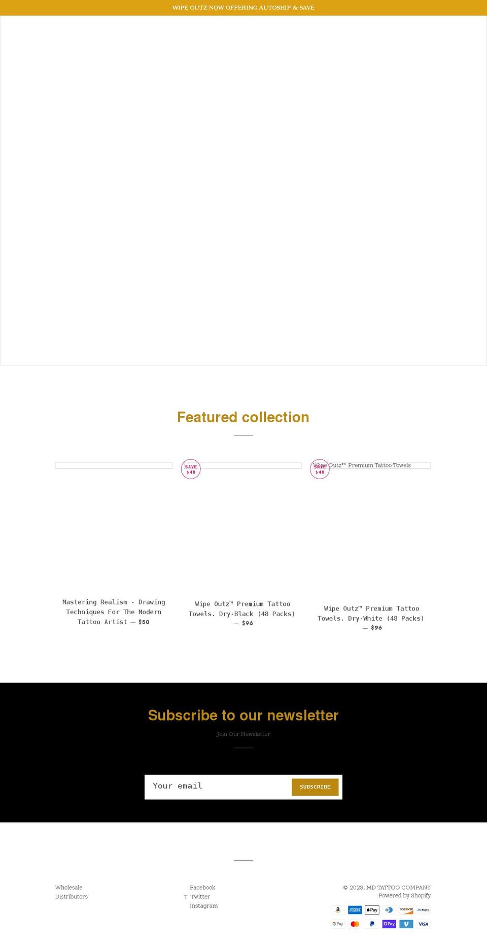 mdtattoocompany.com shopify website screenshot