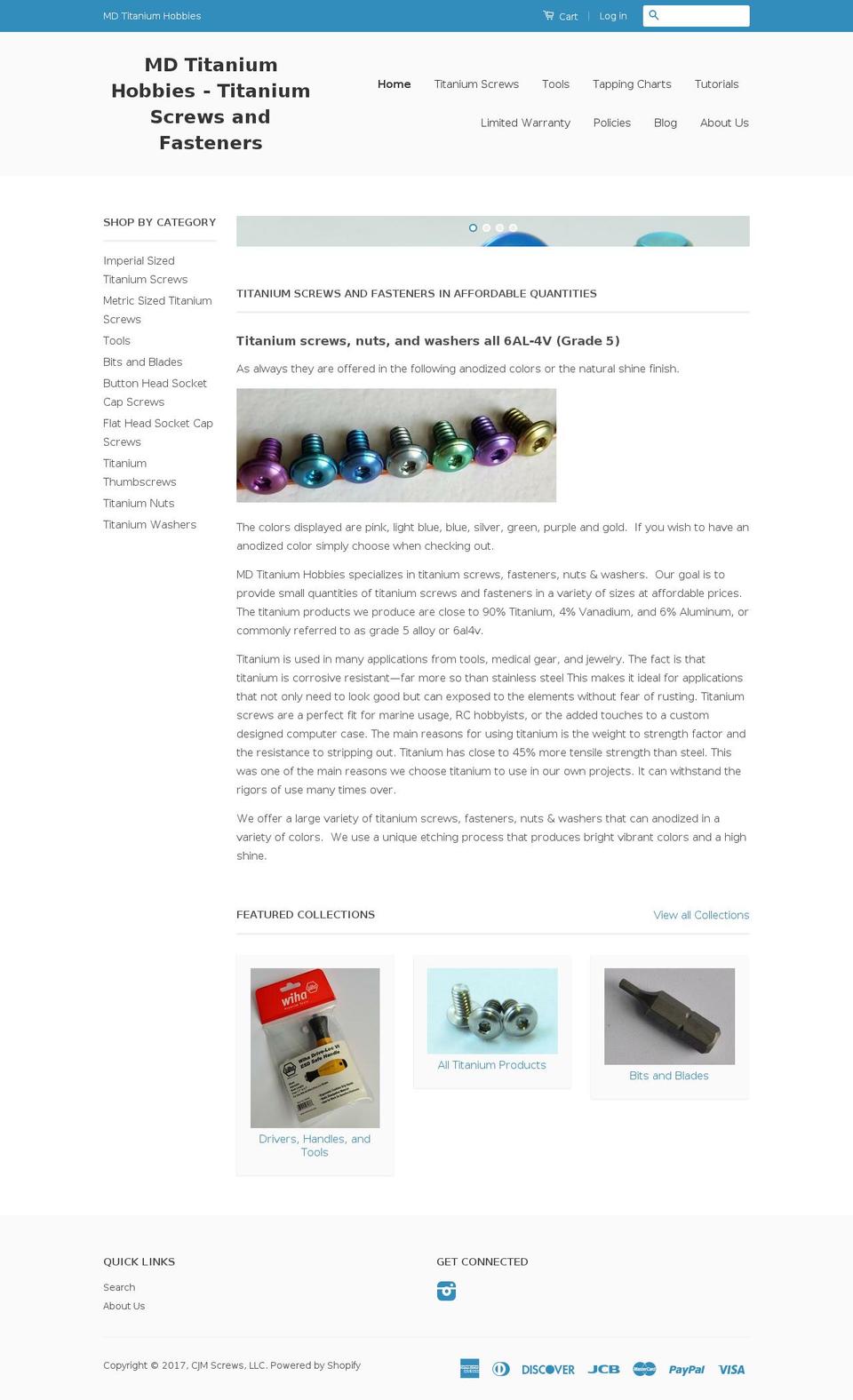 mdtitaniumhobbies.com shopify website screenshot