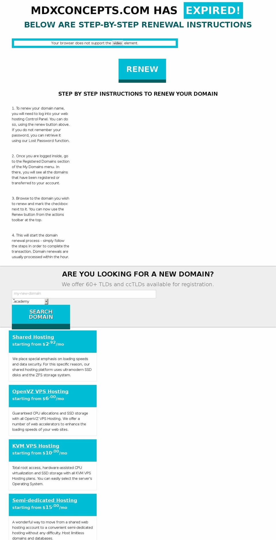 mdxconcepts.com shopify website screenshot