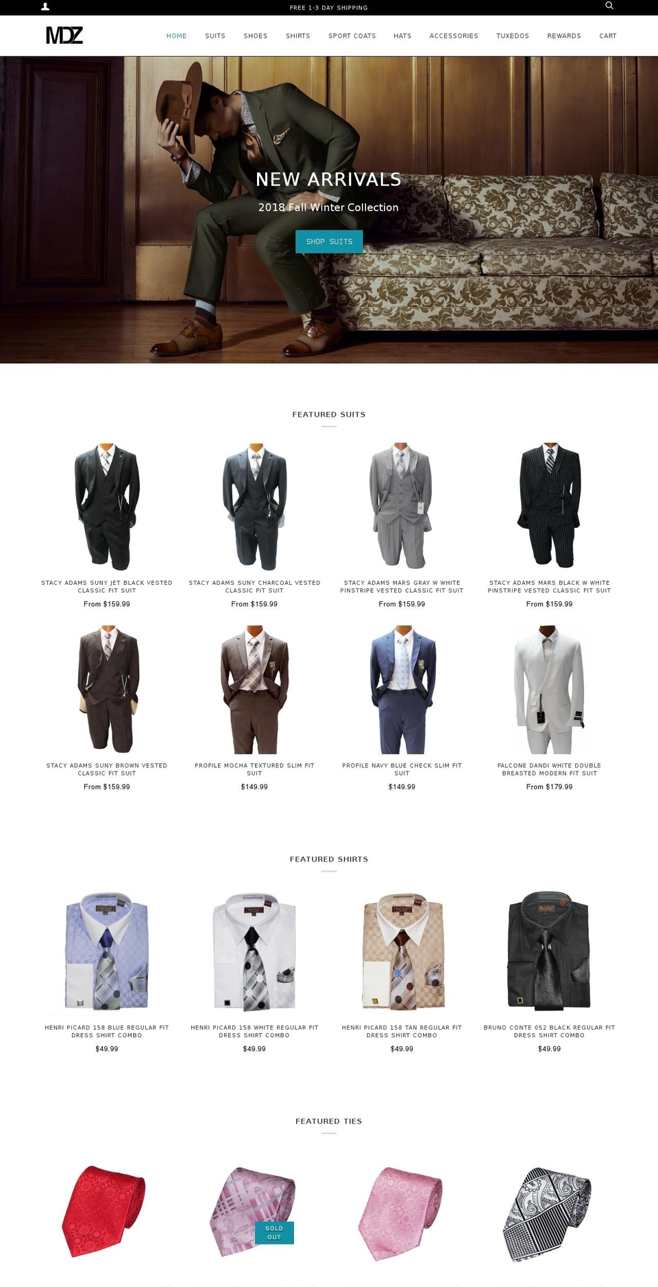 mdzfashions.com — Shopify storefront screenshot
