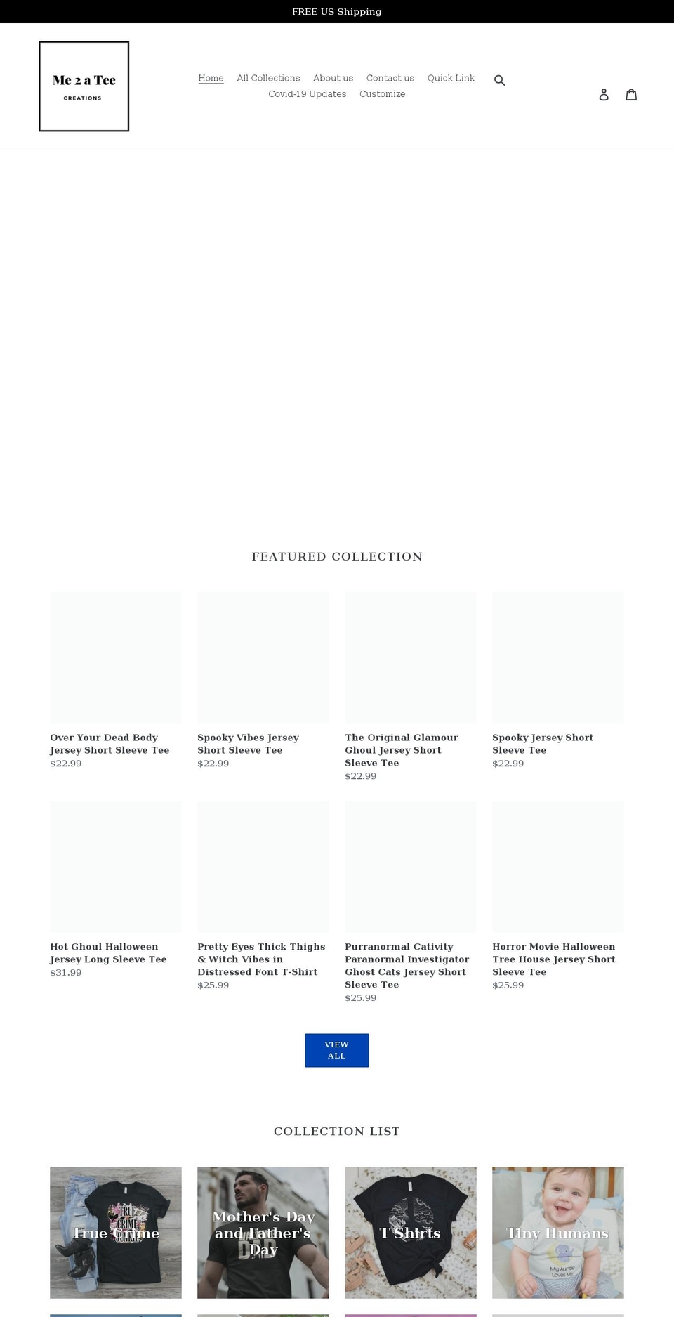me2ateecreations.com shopify website screenshot