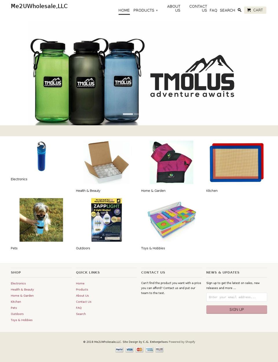 me2uwholesale.com — Shopify storefront screenshot
