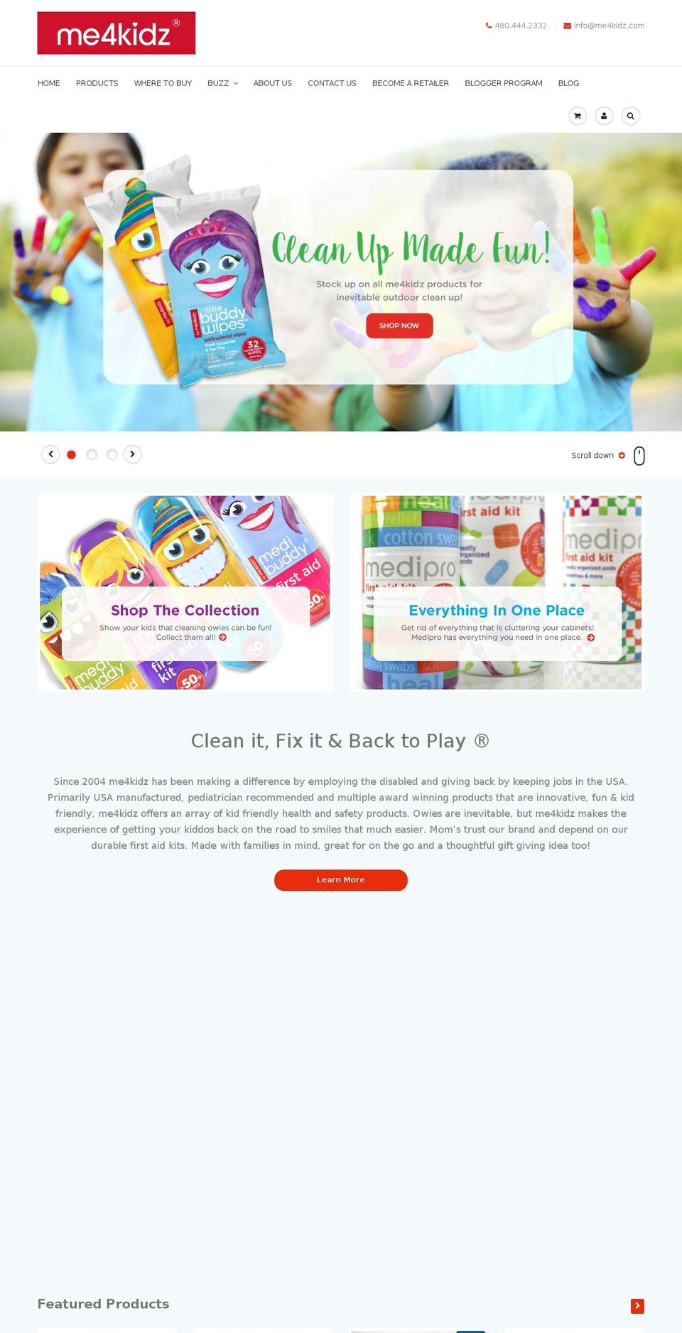 me4kidz.com shopify website screenshot
