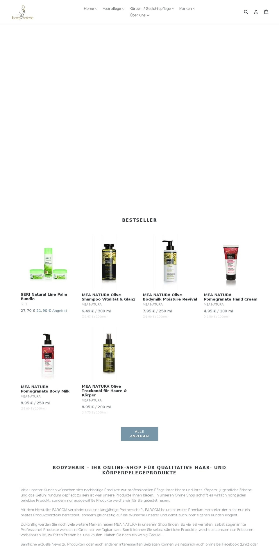 mea-natura.com — Shopify storefront screenshot
