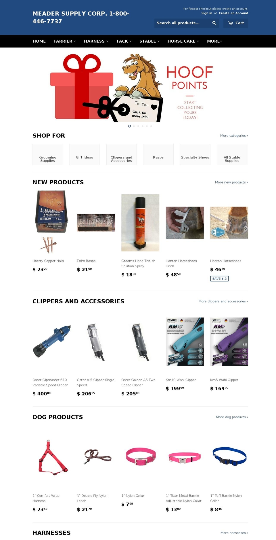 meadersupply.com shopify website screenshot