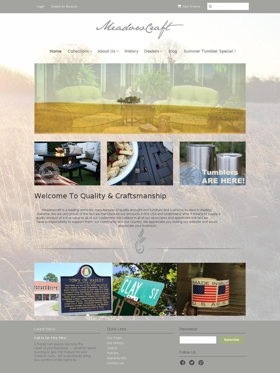 EVA Shopify theme site example meadowcraft.com