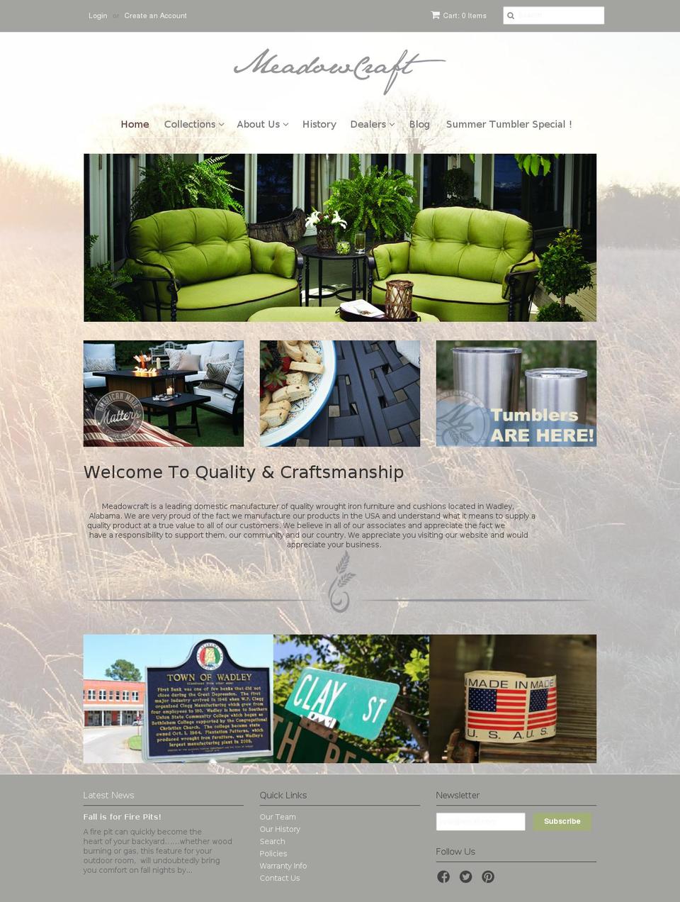 meadowcraft2016.com shopify website screenshot