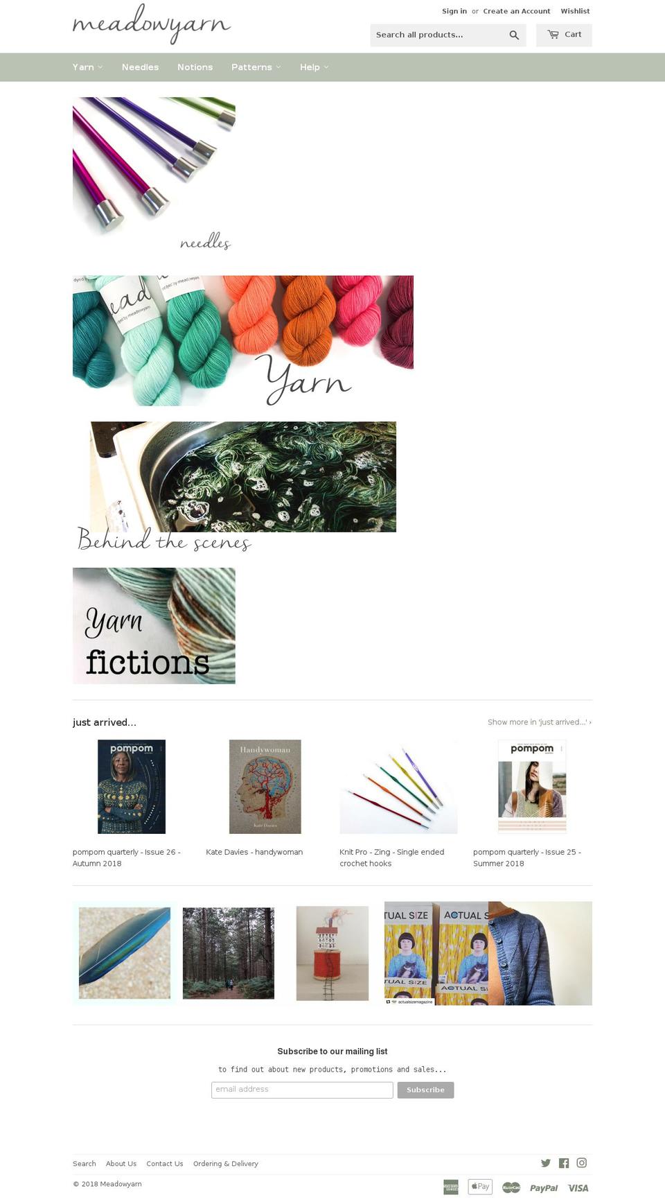 meadowyarn.com — Shopify storefront screenshot