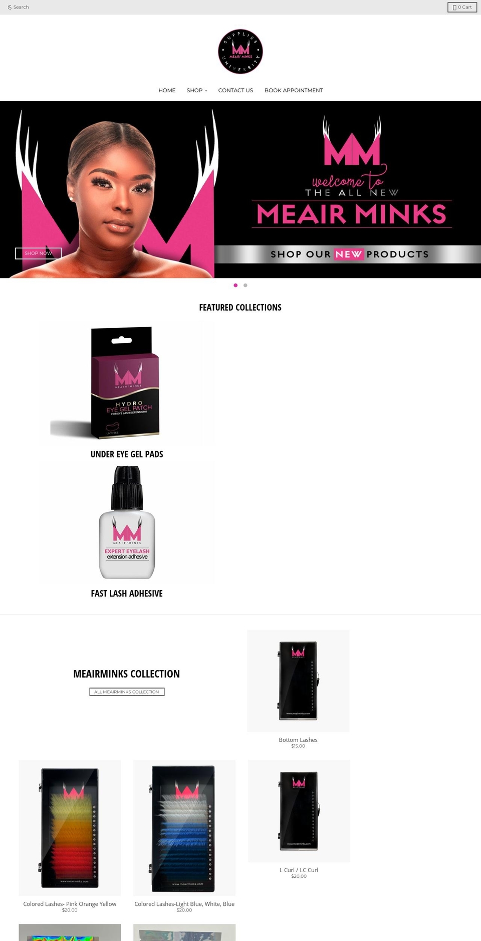 meairminks.com shopify website screenshot