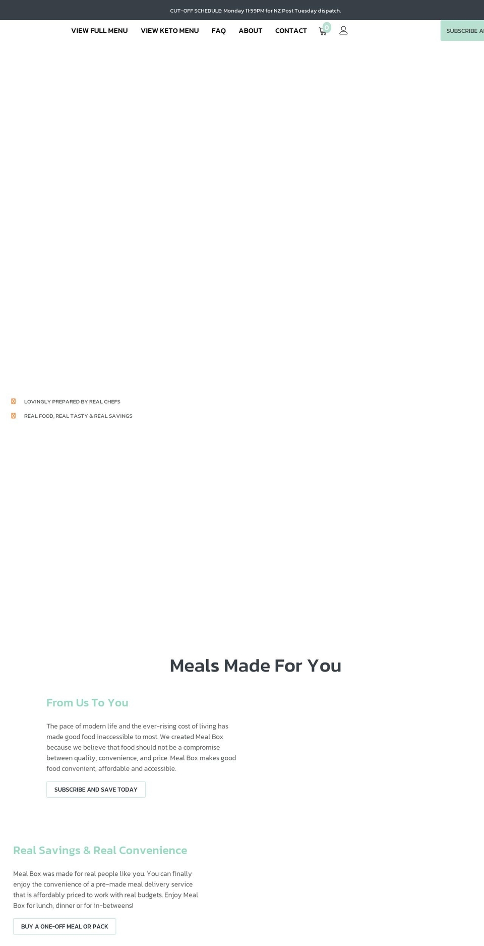 mealbox.co.nz shopify website screenshot