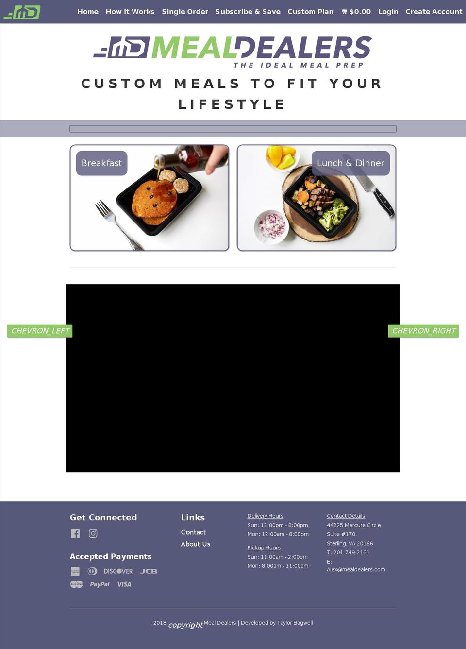 mealdealers.com shopify website screenshot