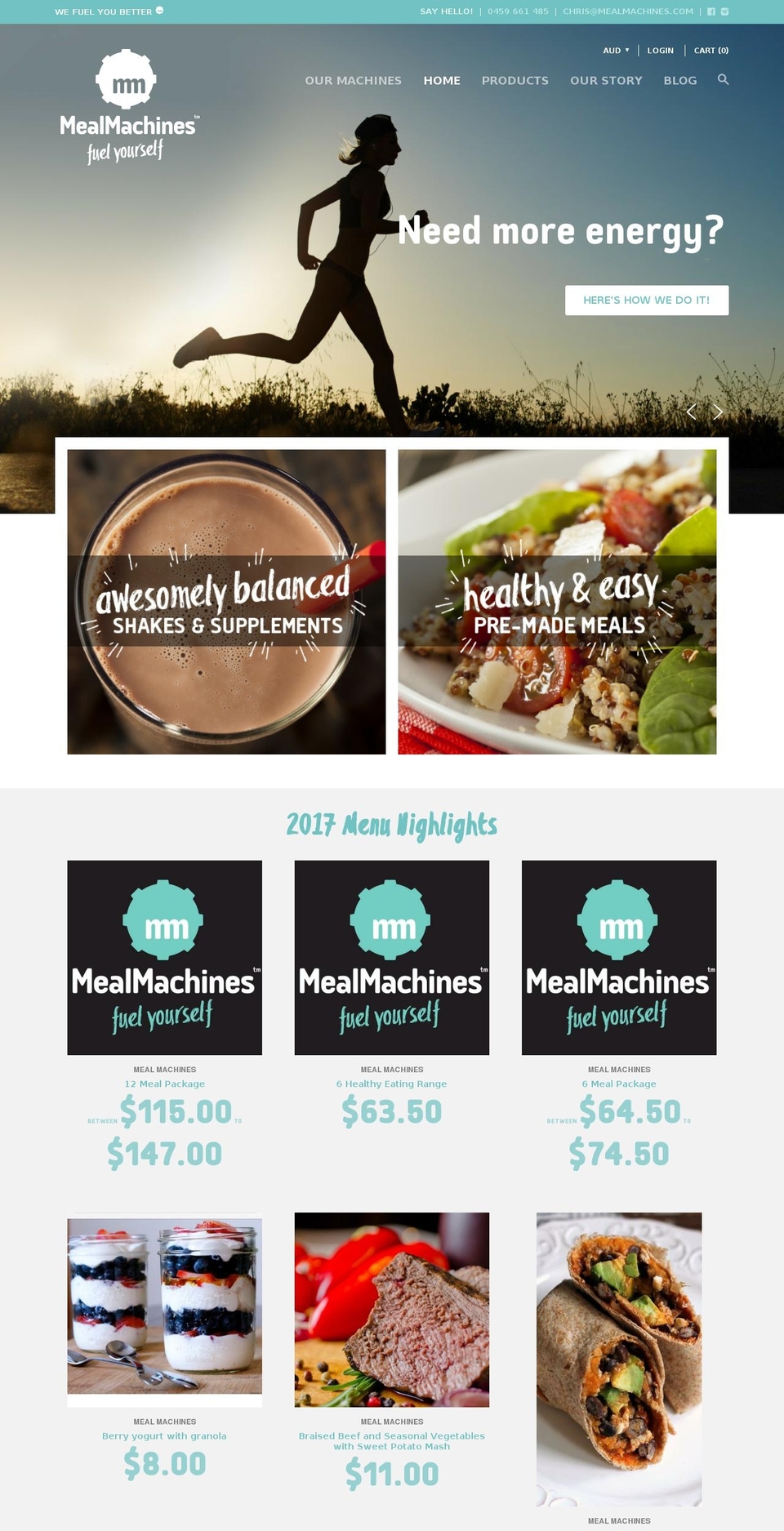 mealmachines.com shopify website screenshot