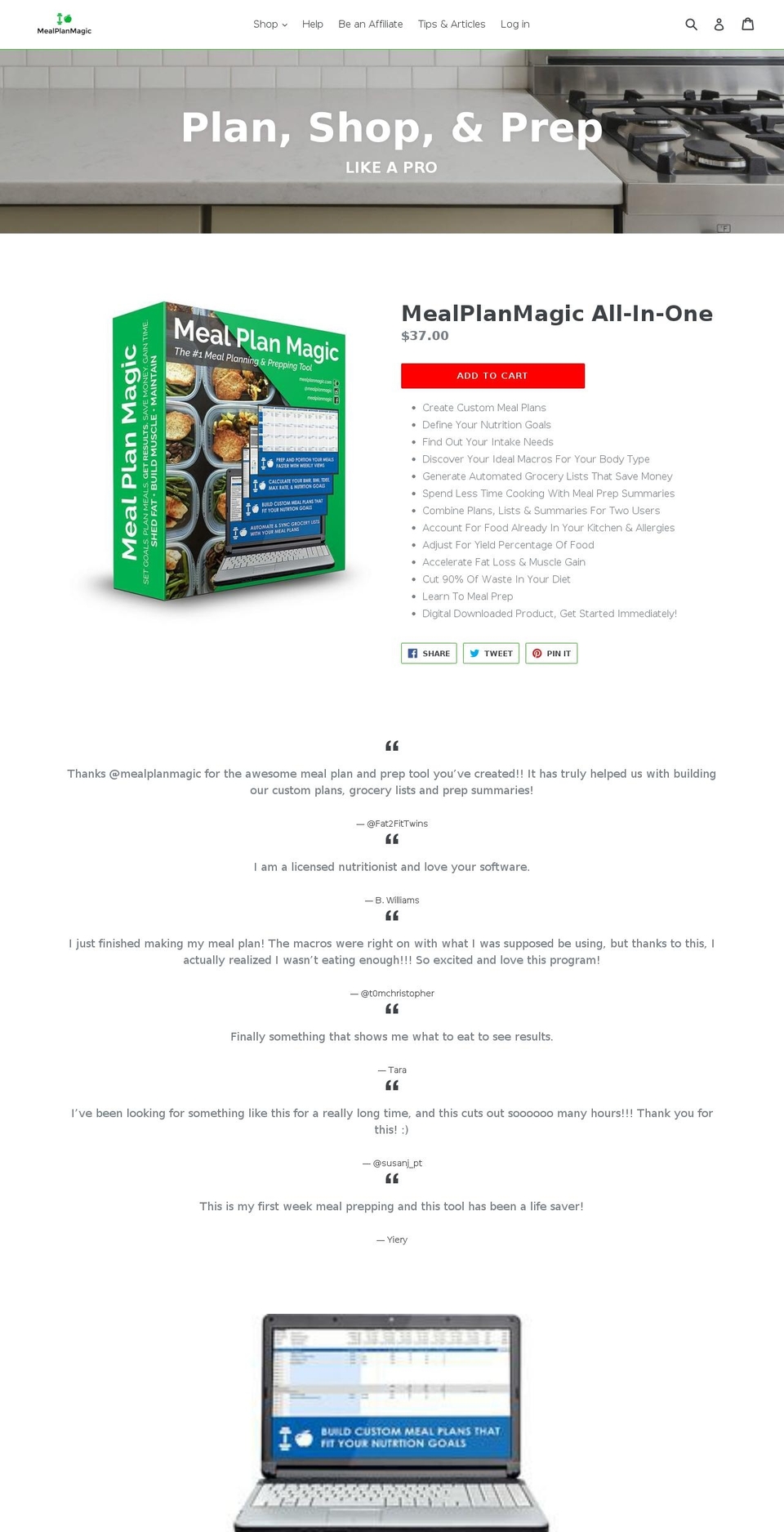 mealplanmagic.com shopify website screenshot