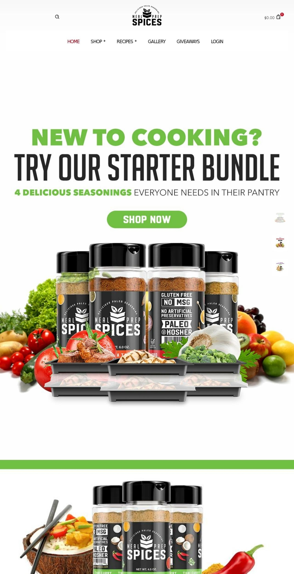 Meal Prep Spices Shopify theme site example mealprepspice.com