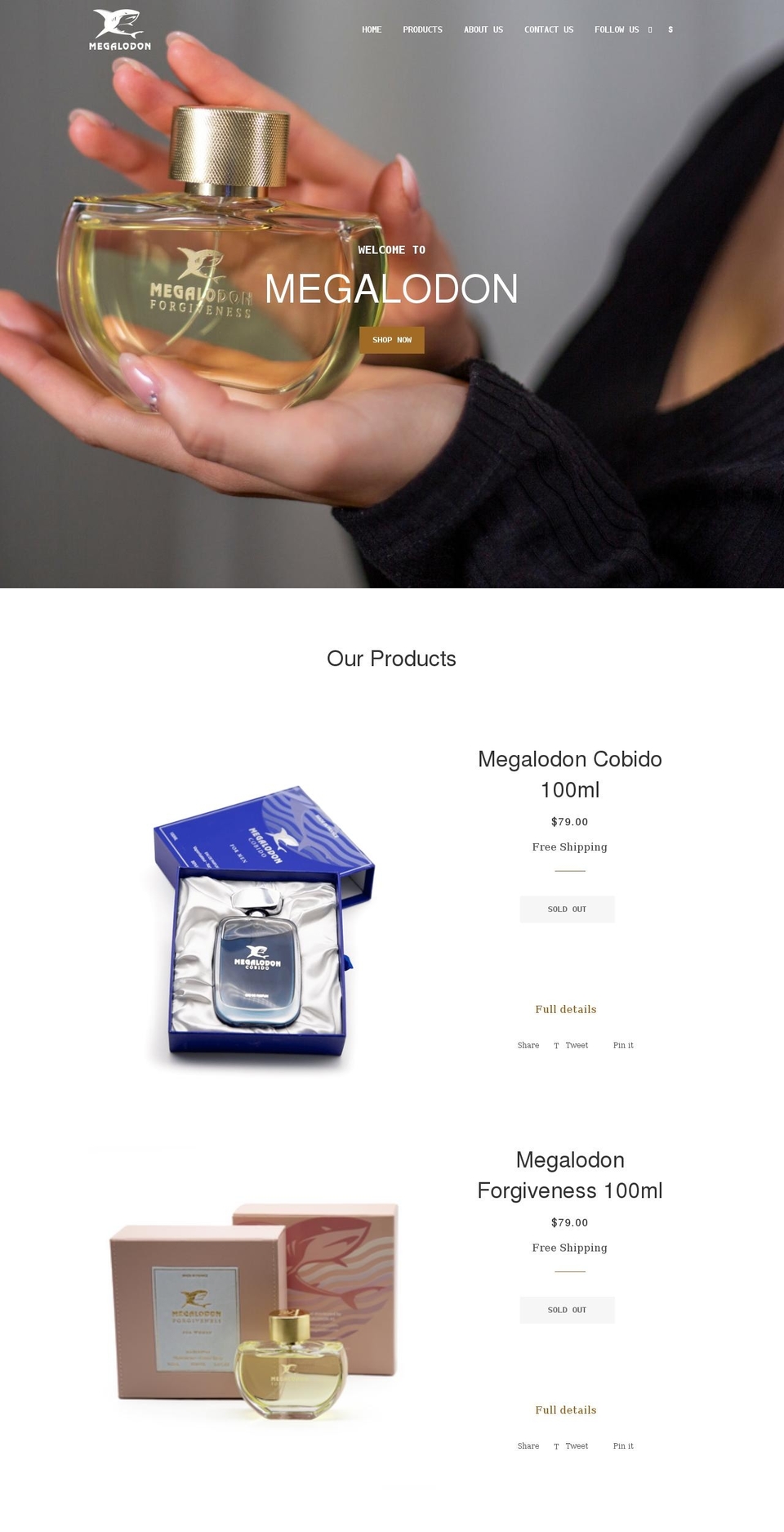 meamegalodon.com shopify website screenshot