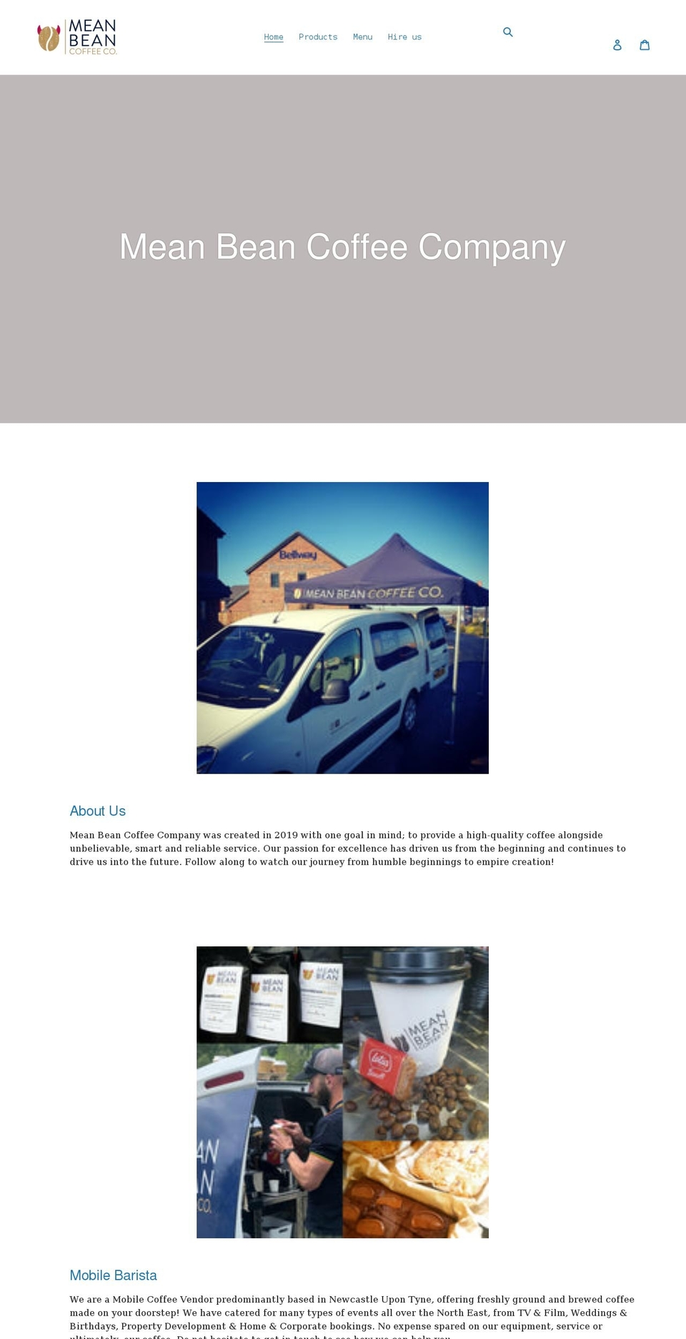 meanbeancoffee.co.uk shopify website screenshot
