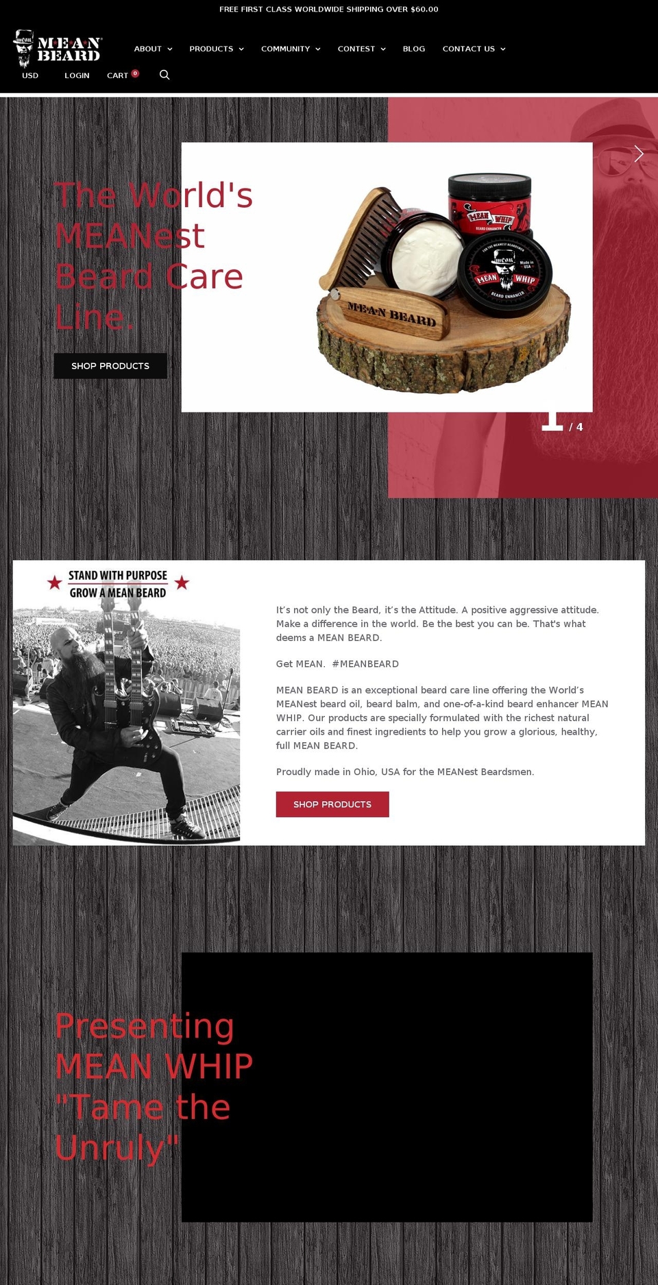 meanbeardco.com — Shopify storefront screenshot