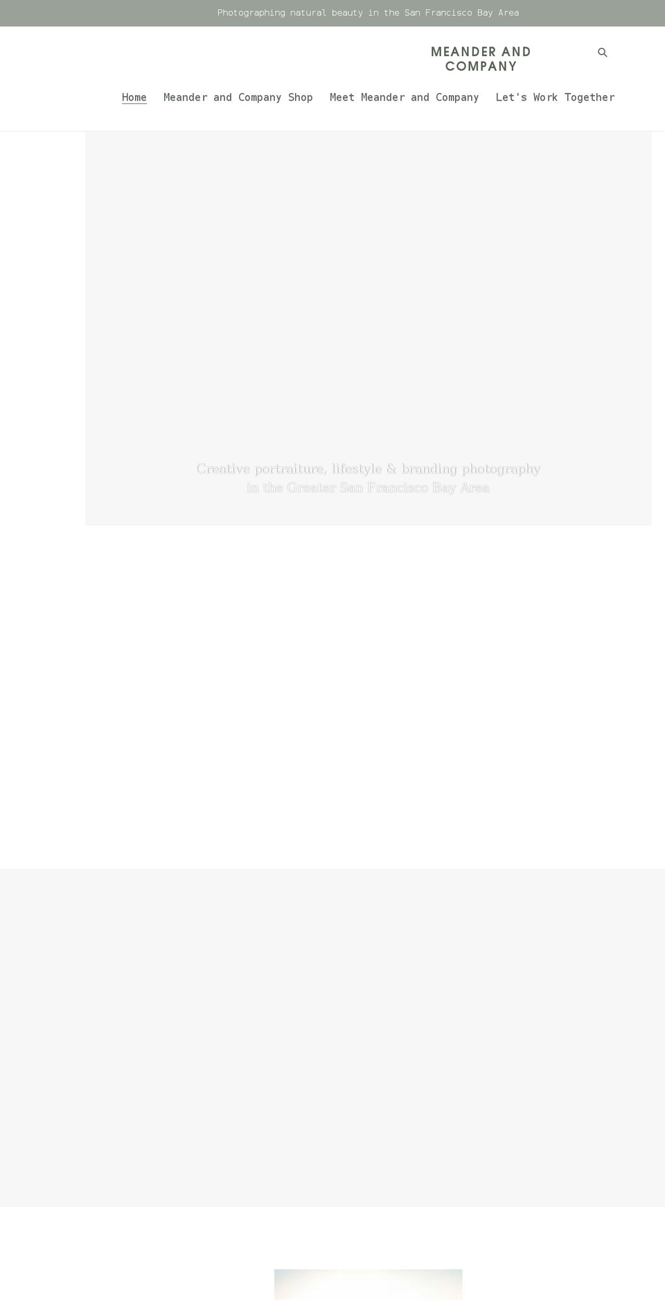 meanderandcompany.com shopify website screenshot