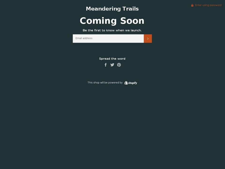 meanderingtrails.com shopify website screenshot