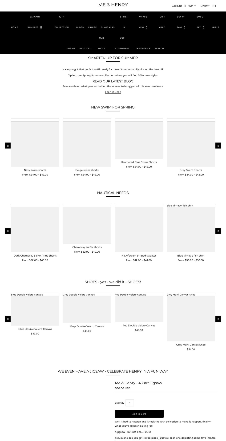 meandhenry.com shopify website screenshot