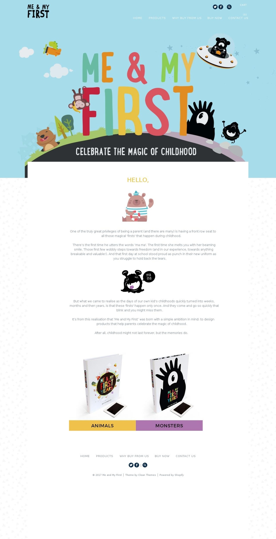meandmyfirst.com shopify website screenshot