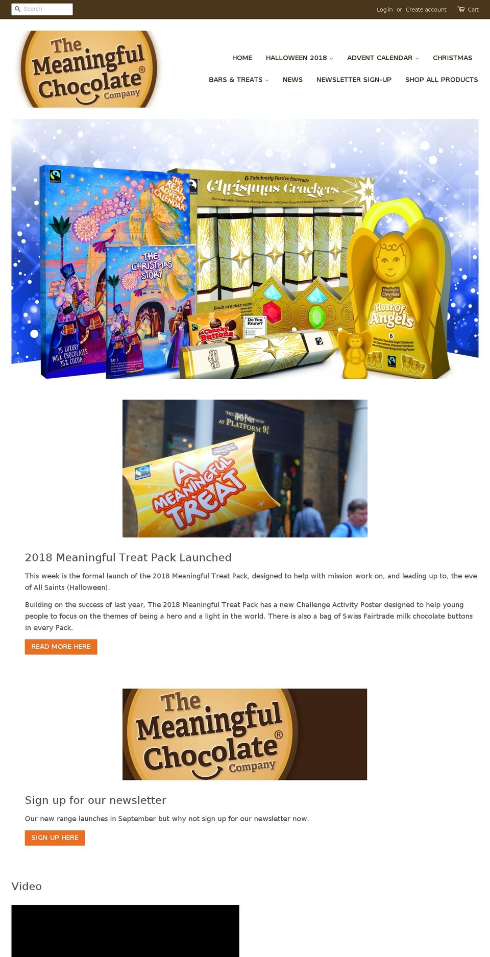 meaningful-chocolate.com — Shopify storefront screenshot