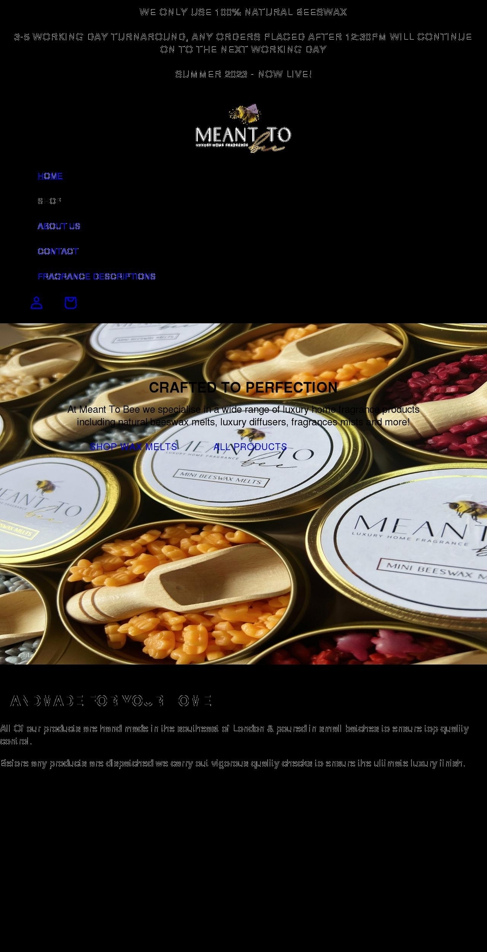 meant-tobee.com shopify website screenshot