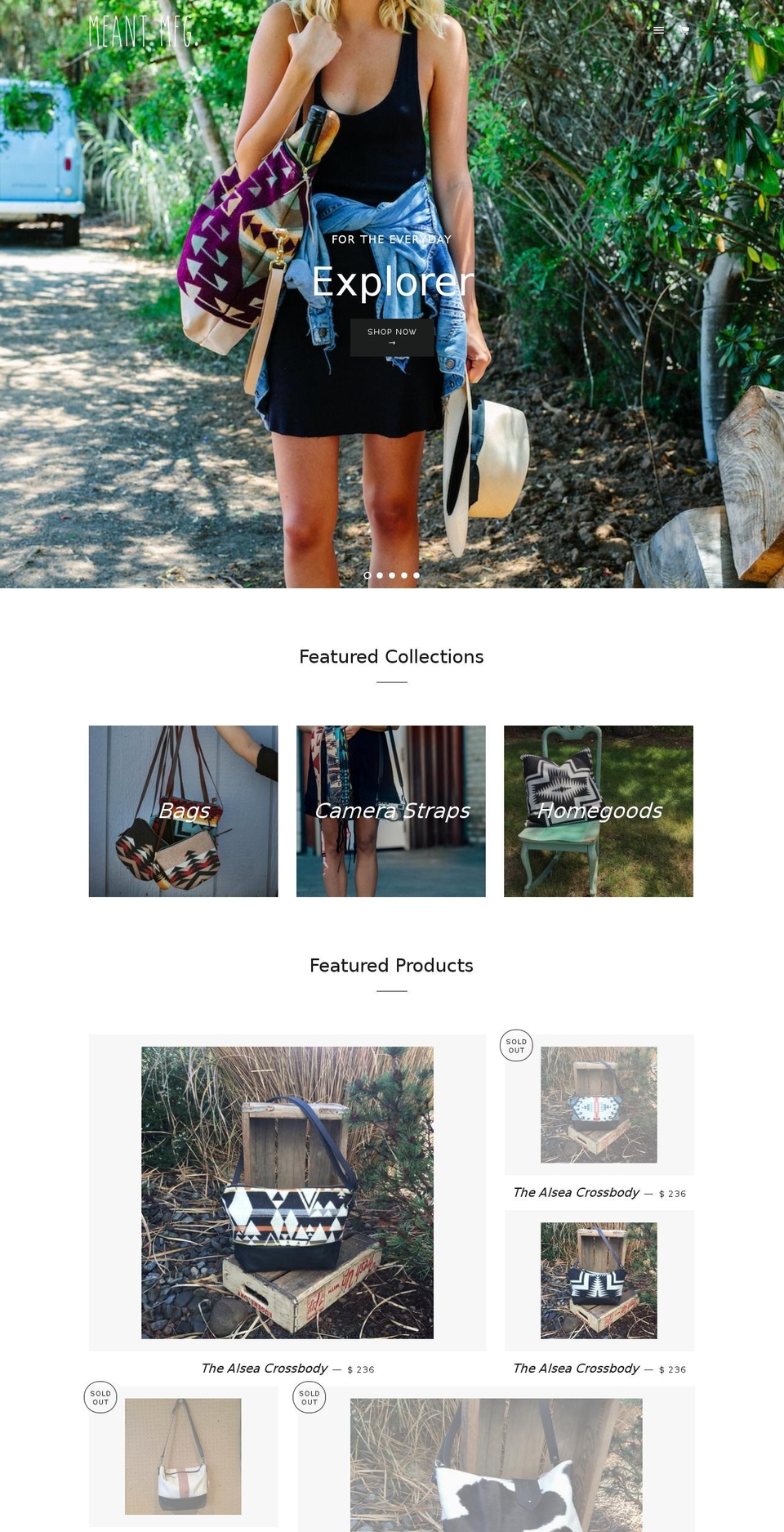 meantmfg.com shopify website screenshot