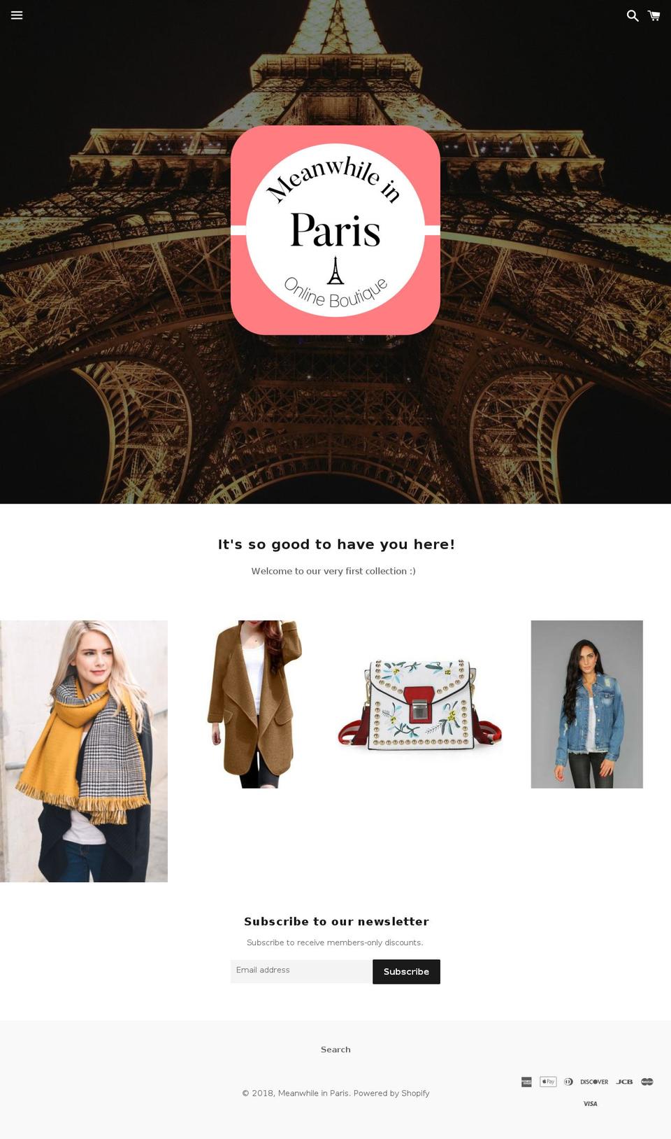 meanwhileinparis.com — Shopify storefront screenshot