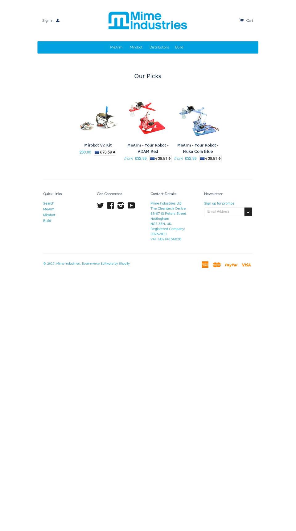 Refresh Shopify theme site example mearm.com
