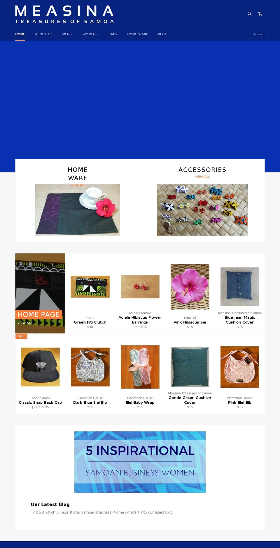 measinasamoa.com shopify website screenshot