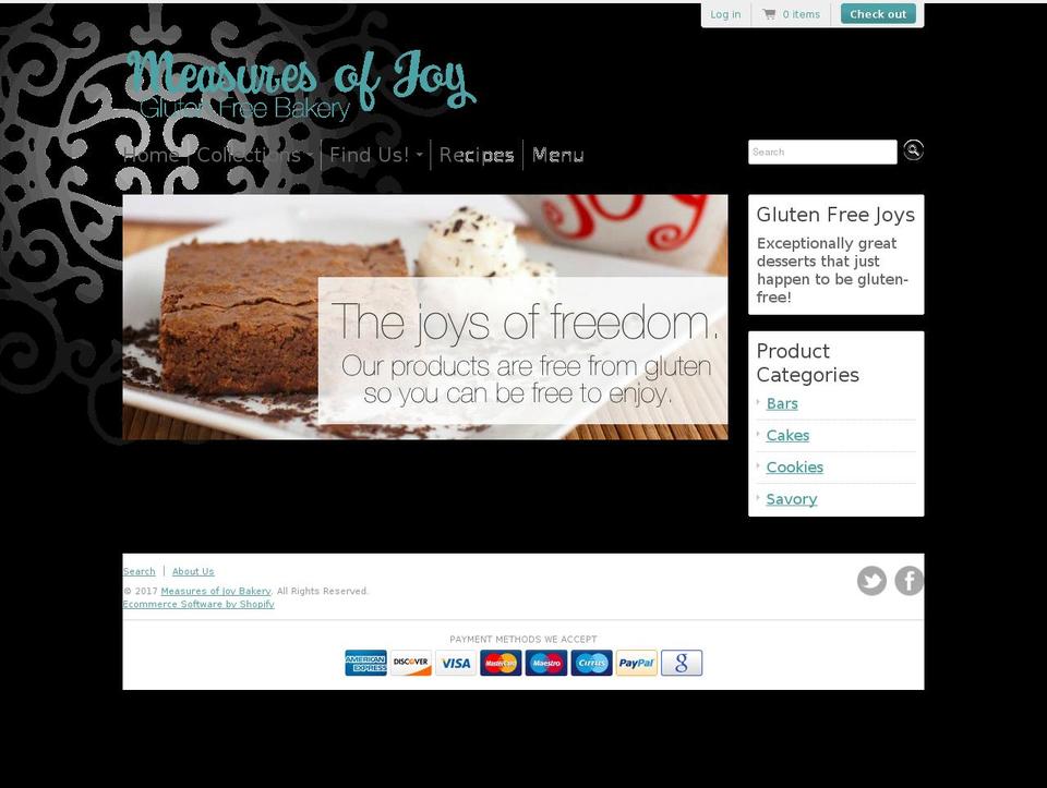 measuresofjoybakery.com shopify website screenshot
