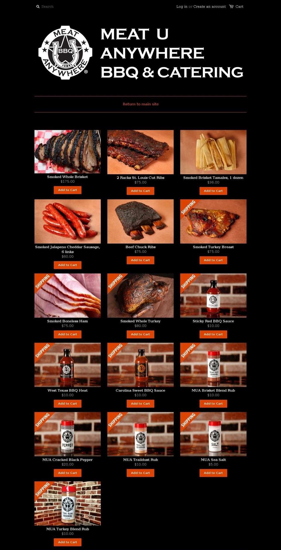 meat-u-anywhere.myshopify.com shopify website screenshot