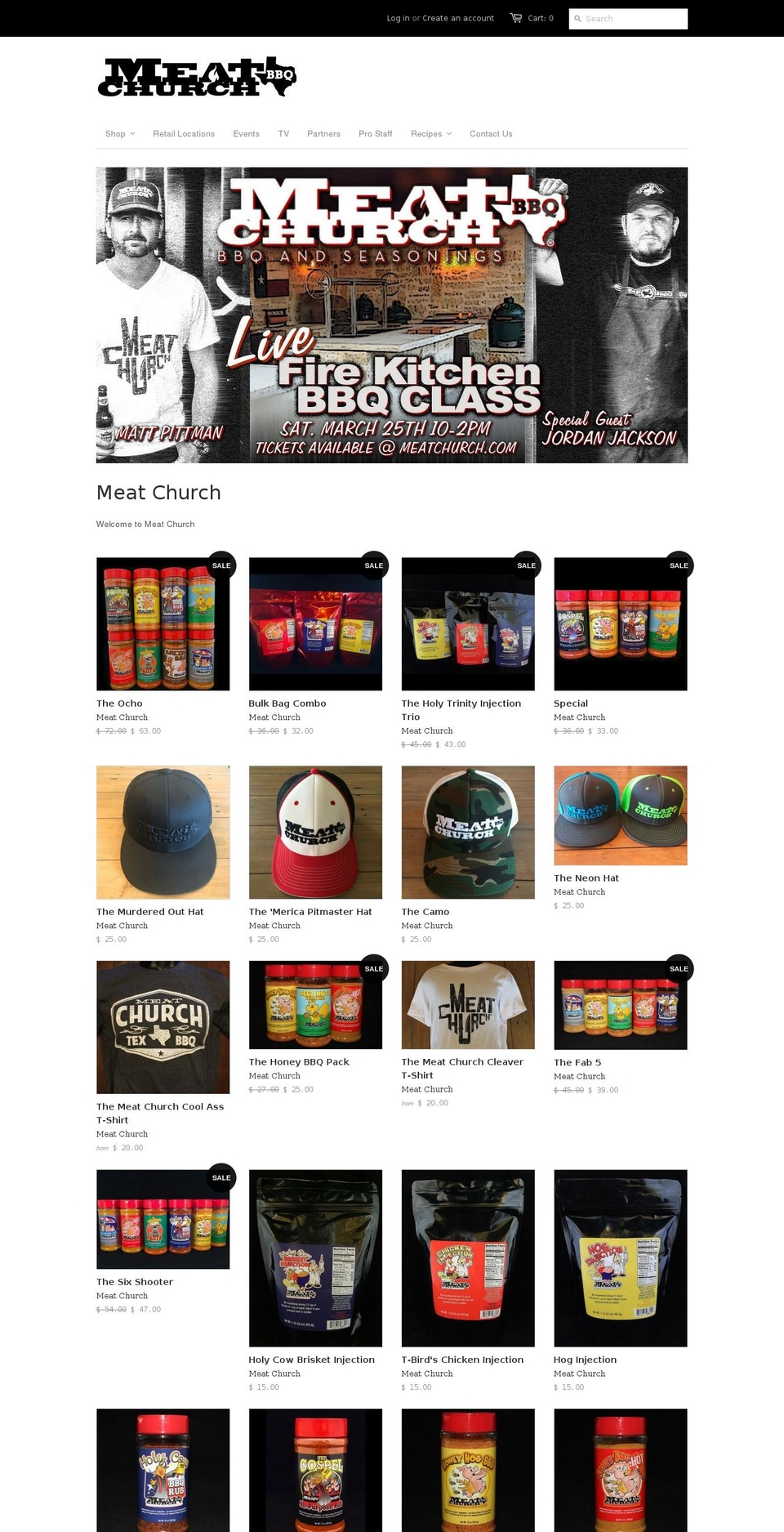 Venue Shopify theme site example meatchurch.com