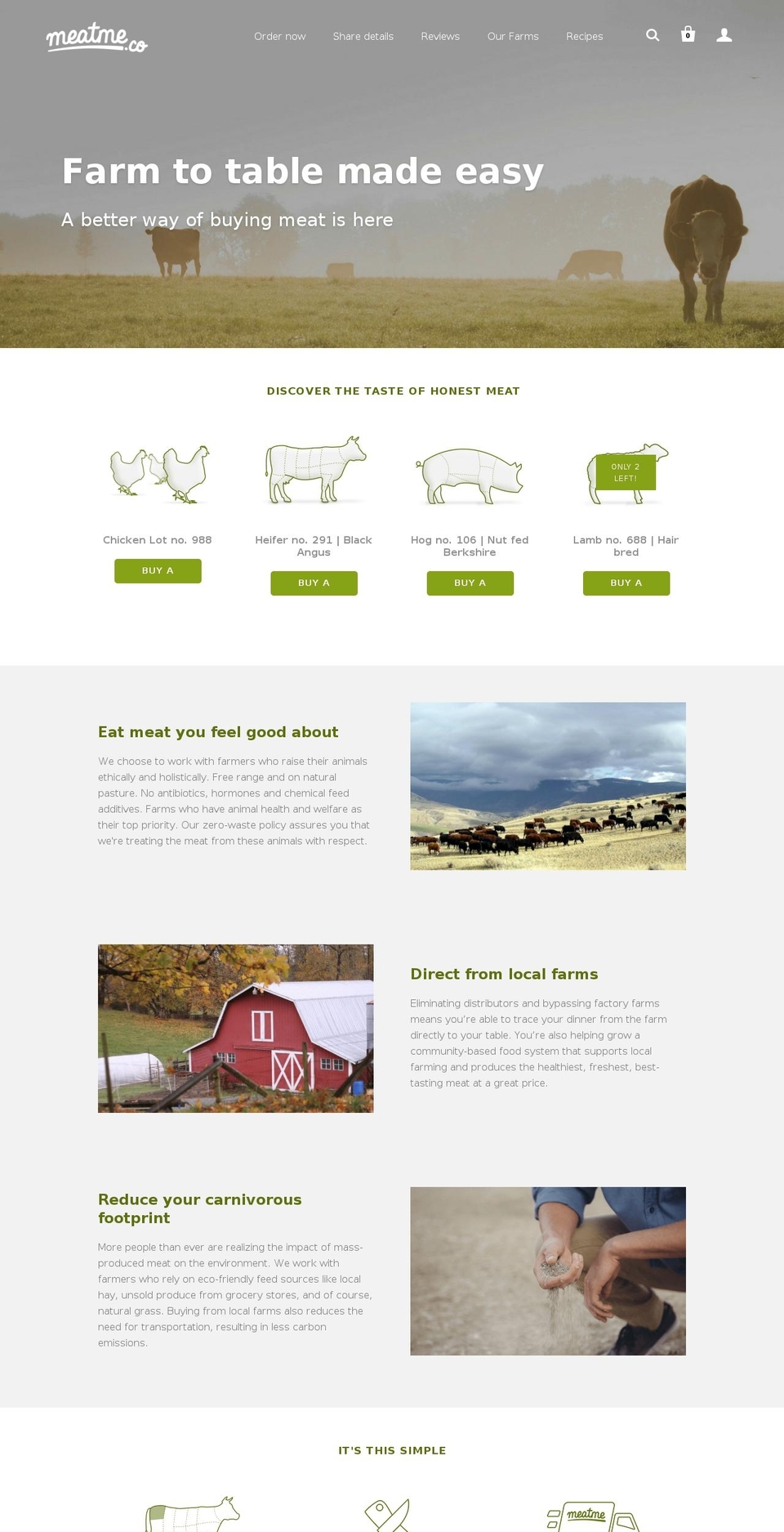 Startup Shopify theme site example meatme.co
