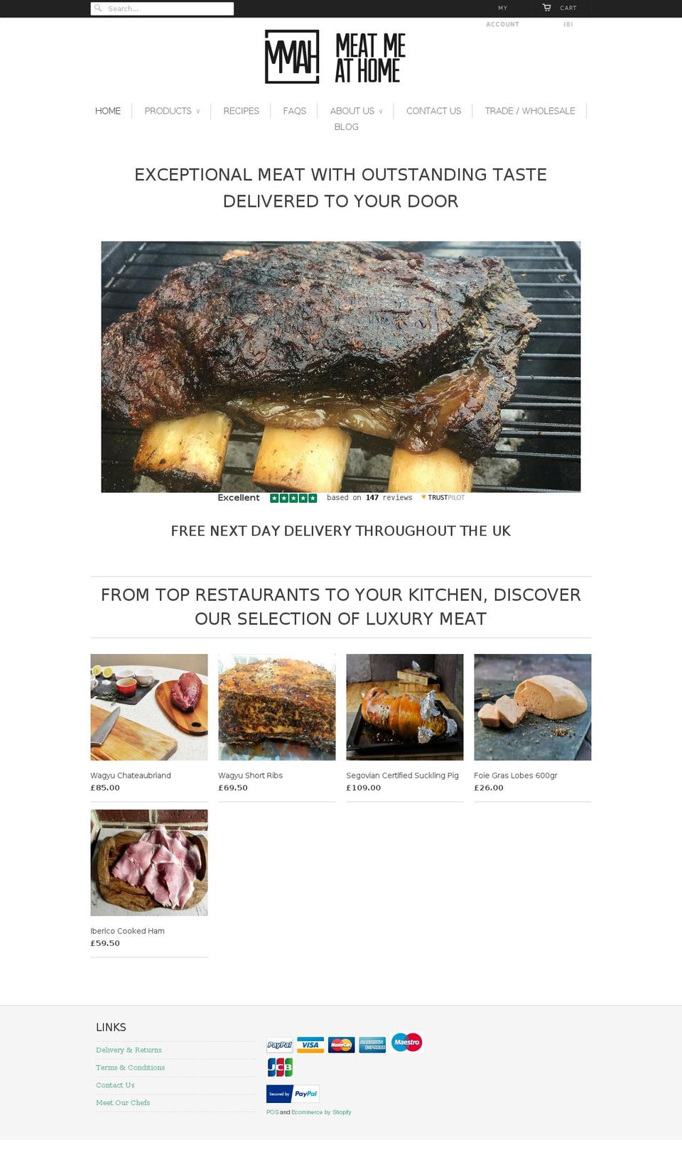 meatmeathome.com shopify website screenshot