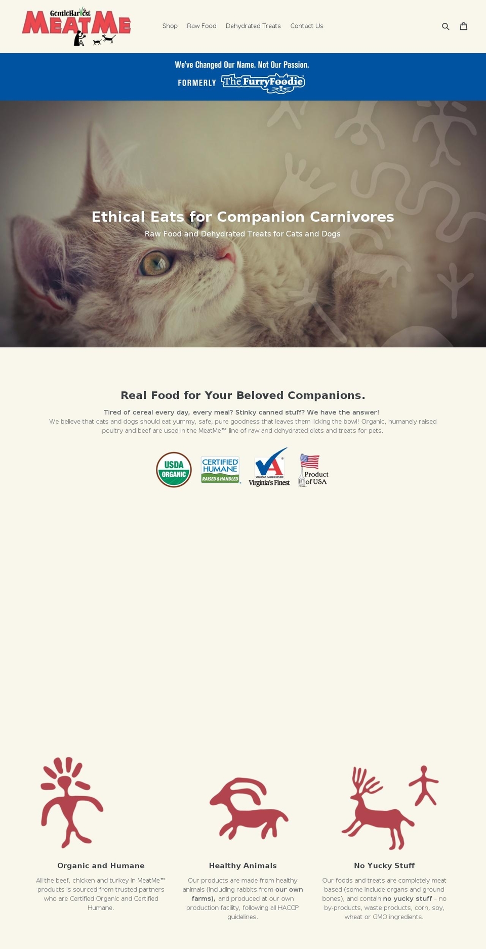meatmepetfood.com — Shopify storefront screenshot