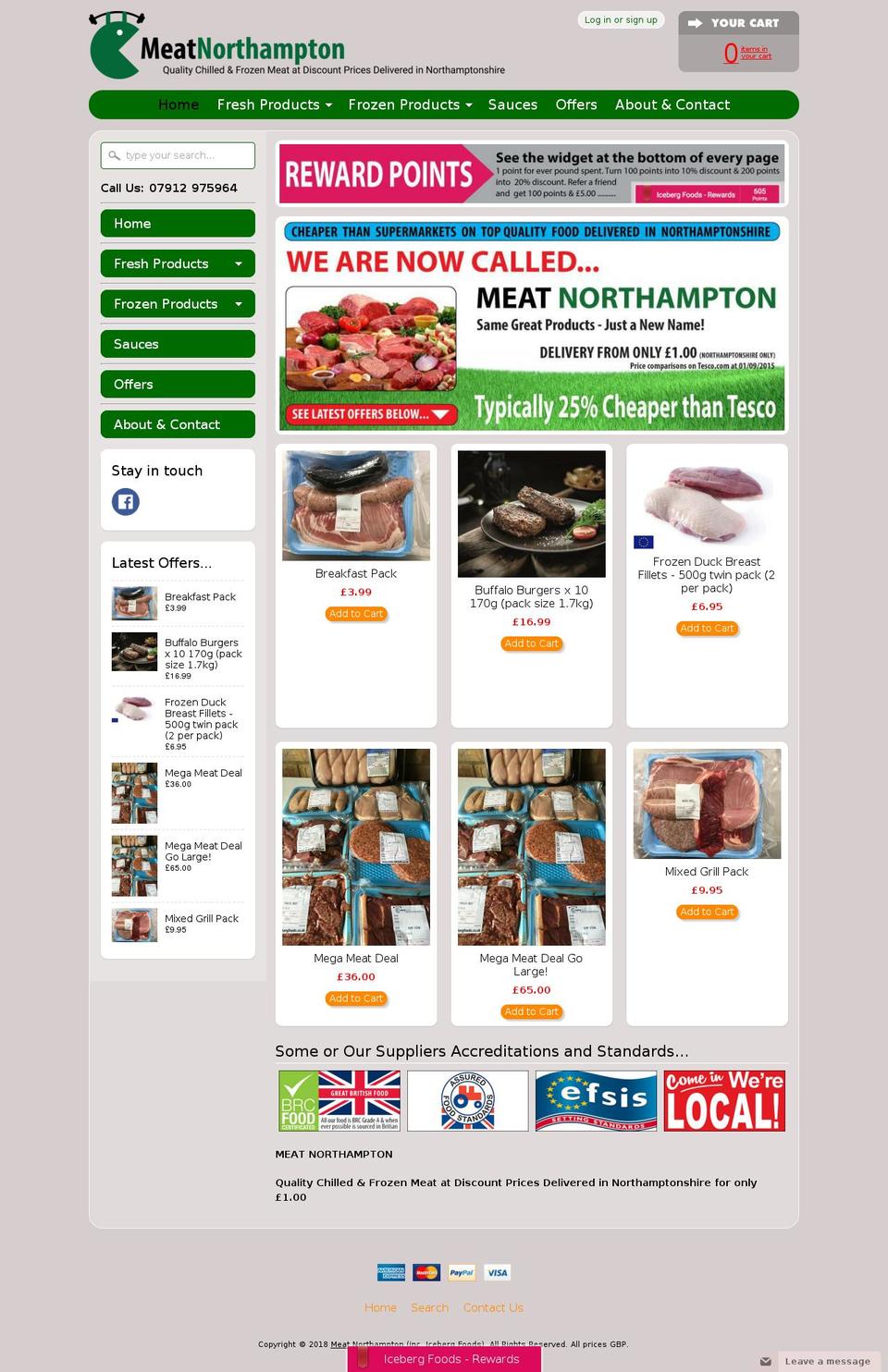 meatnorthampton.co.uk shopify website screenshot