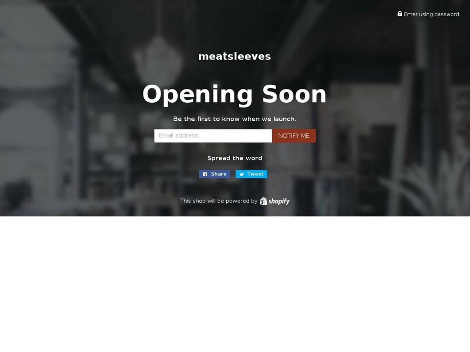 meatsleeves.com — Shopify storefront screenshot