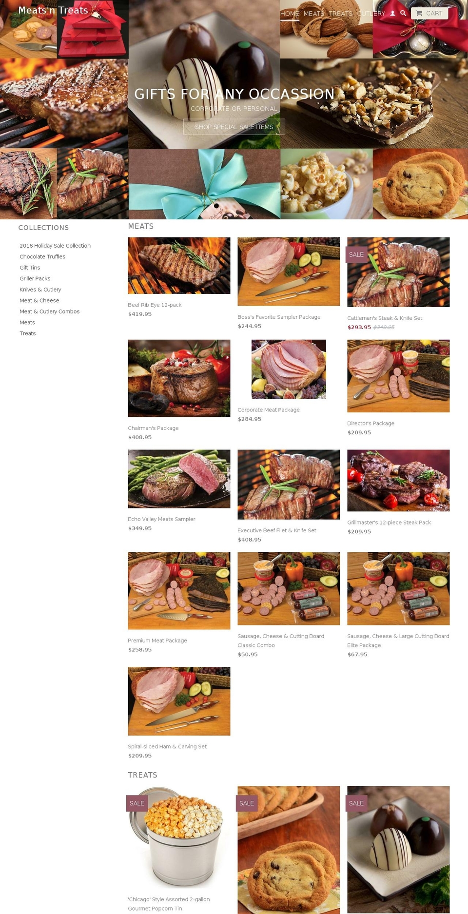 meatsntreats.com shopify website screenshot