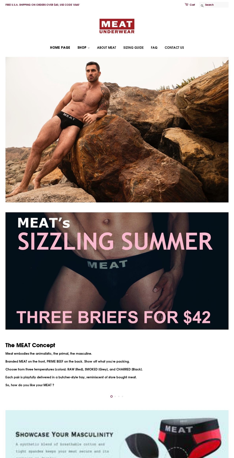 meatunderwear.com — Shopify storefront screenshot