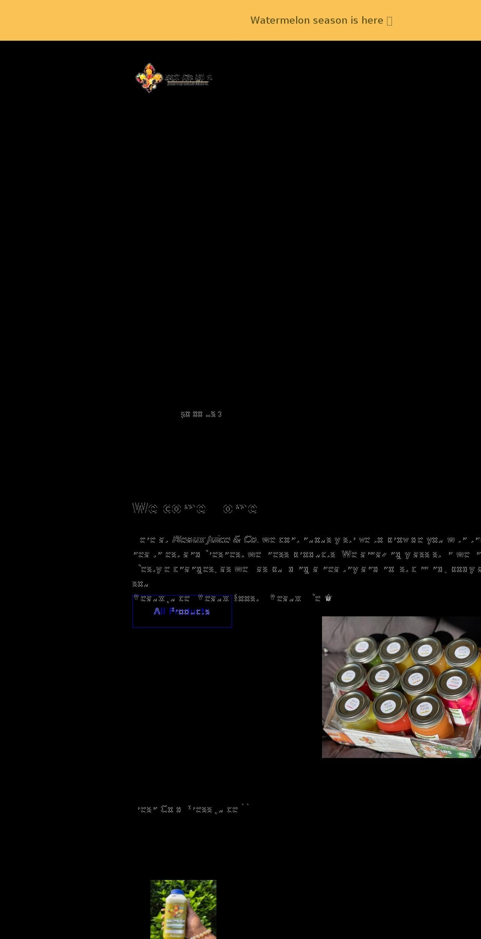 meauxjuiceandco.com shopify website screenshot