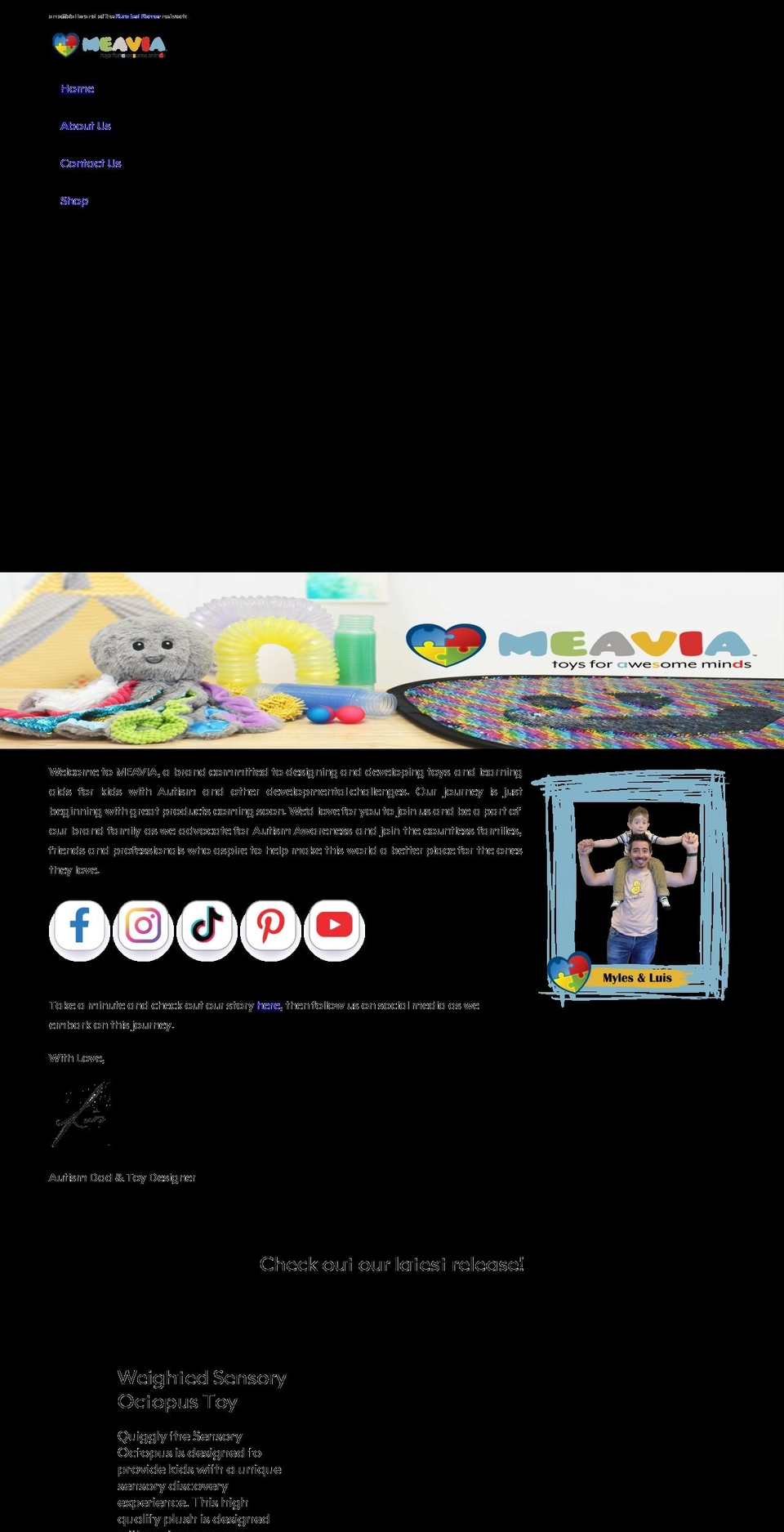 meaviatoys.com shopify website screenshot