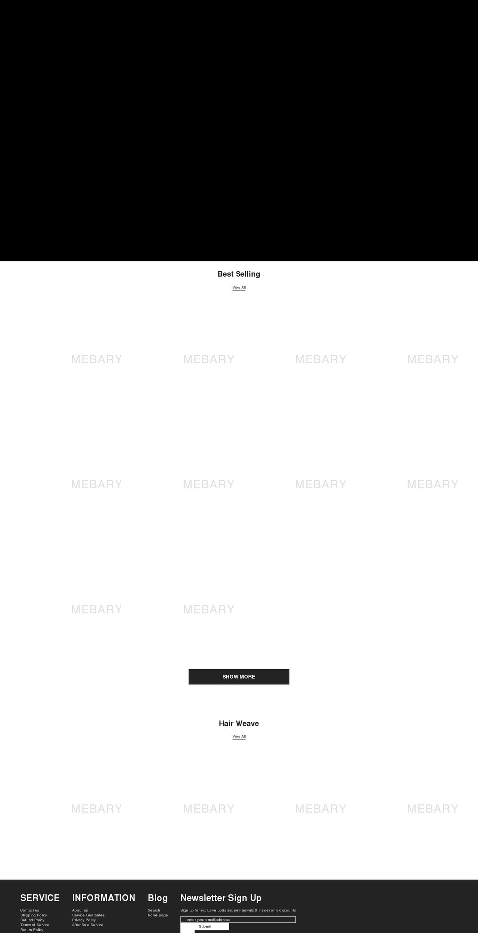 mebary.com shopify website screenshot
