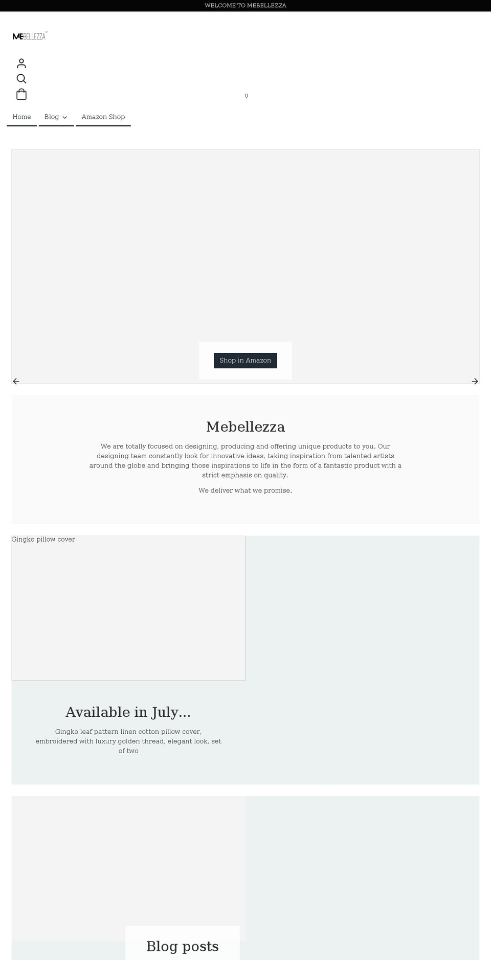 mebellezza.com shopify website screenshot