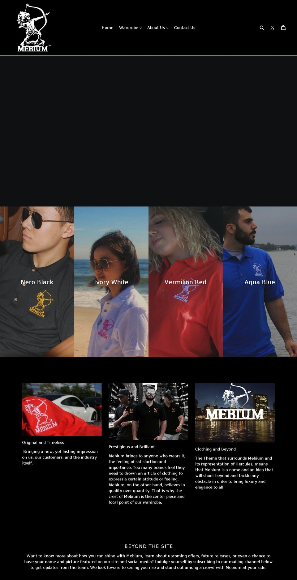 mebiuminc.com — Shopify storefront screenshot