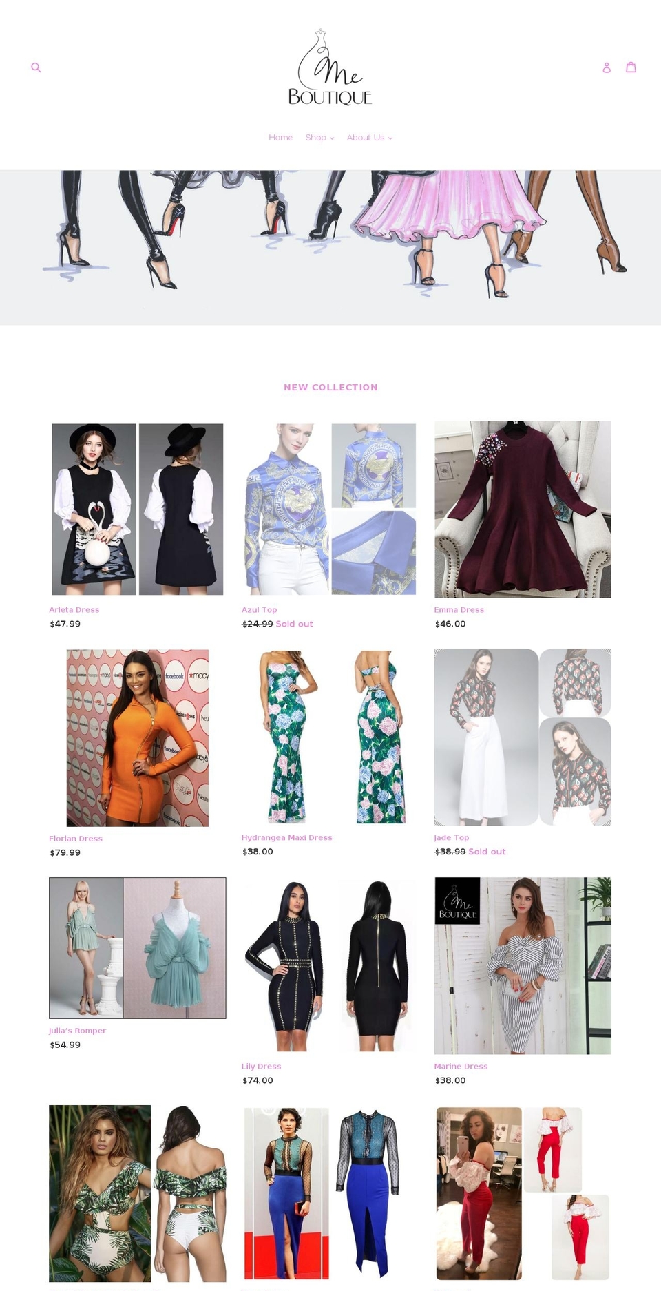 meboutique.net shopify website screenshot