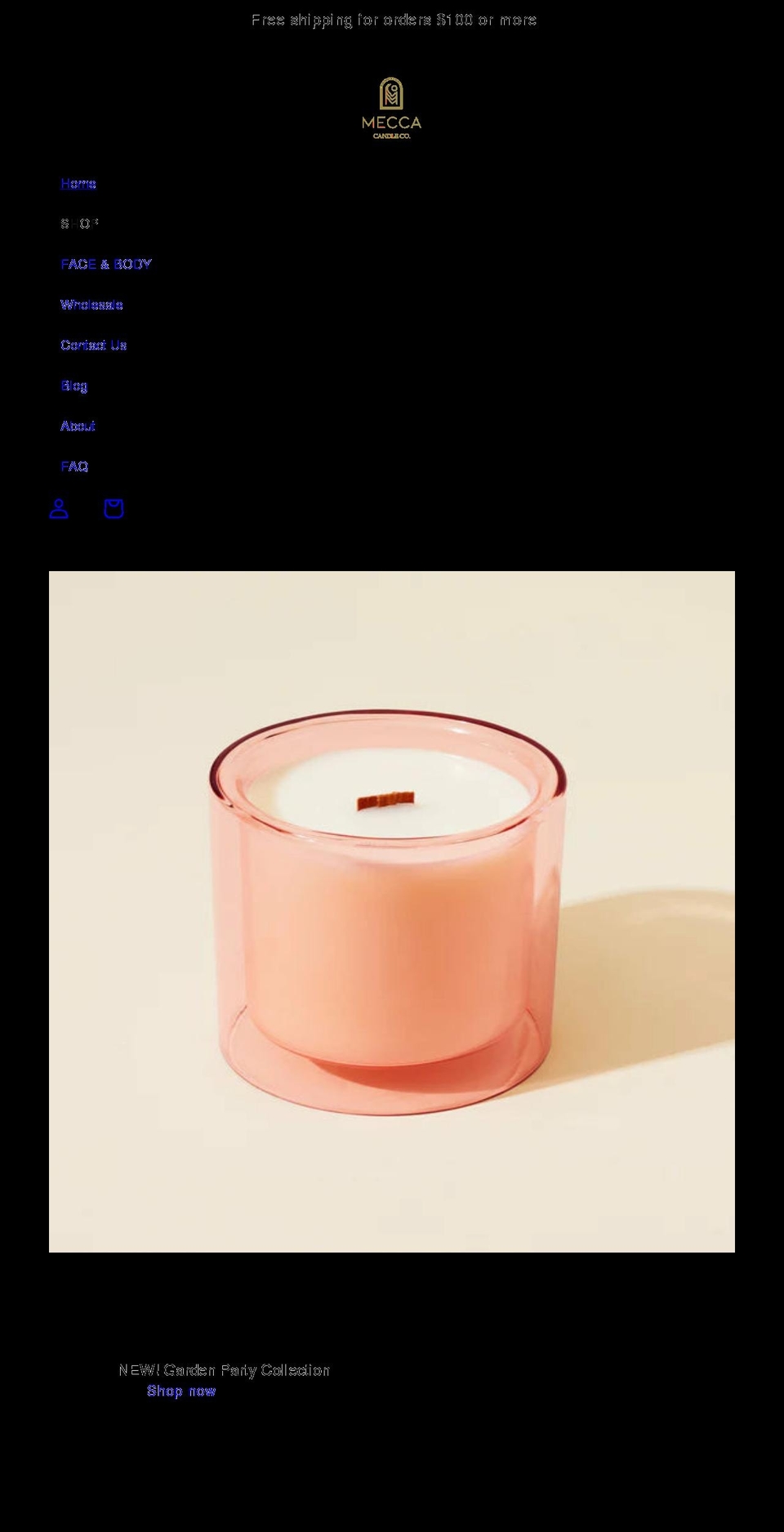 meccacandleco.com shopify website screenshot