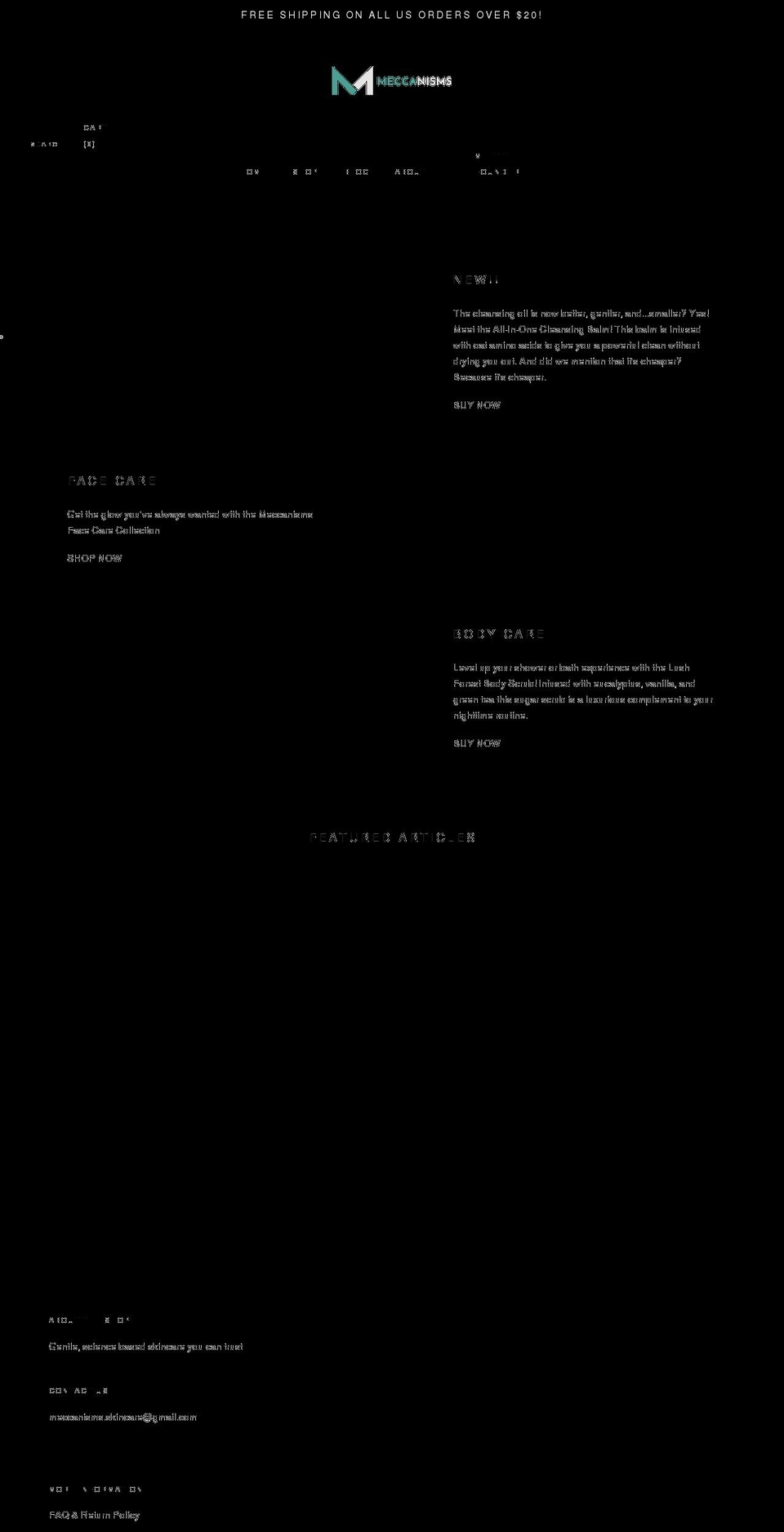 meccanisms.net shopify website screenshot