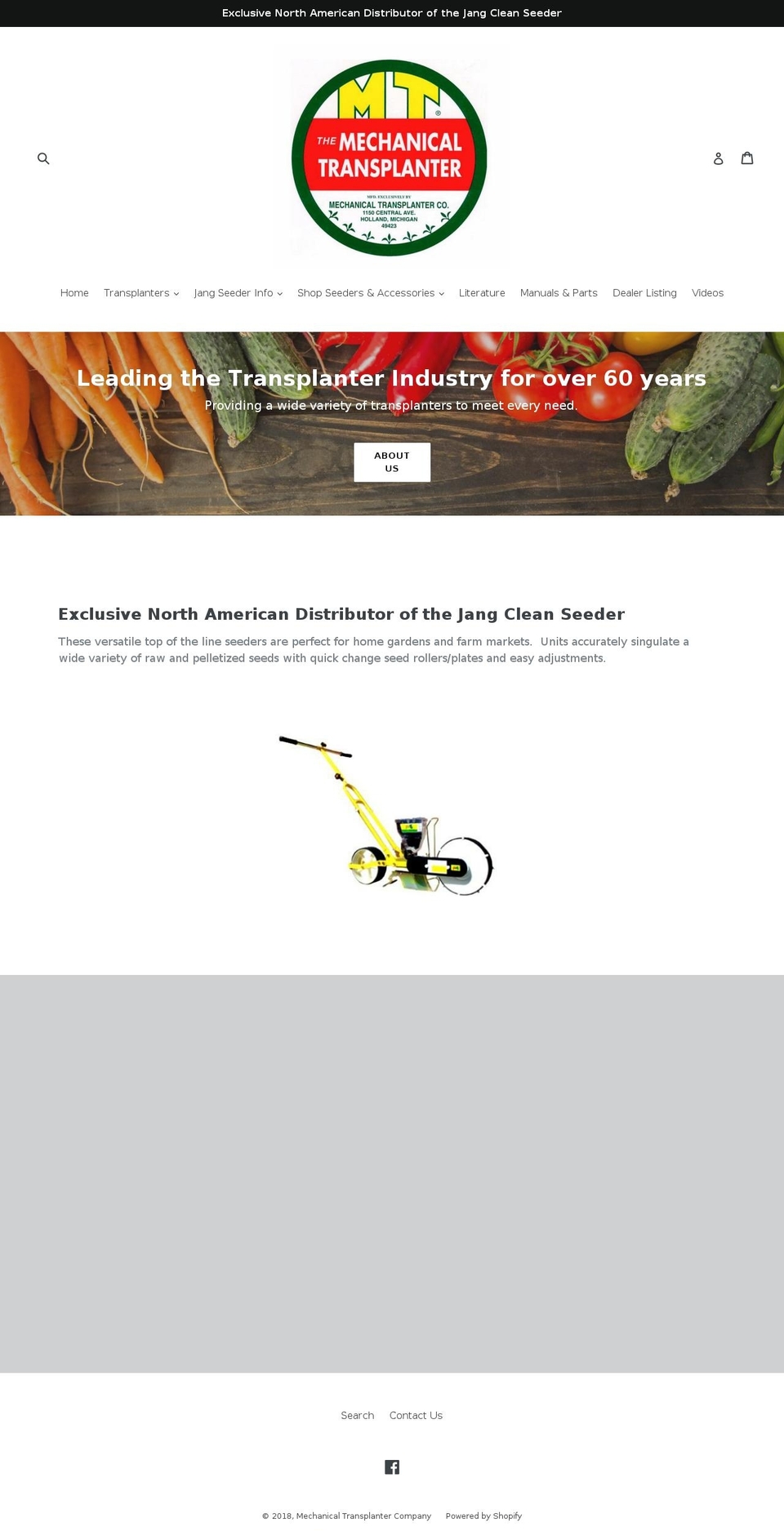 mechanicaltransplanter.com shopify website screenshot